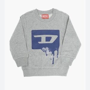 Diesel Kids Gray Sweatshirt with Blue Graphic